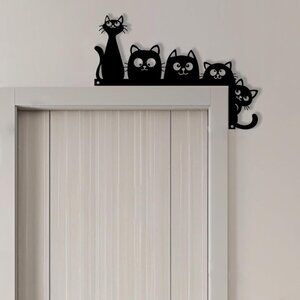 Cute Cat's Door or Shelf Topper Metal Room Decor